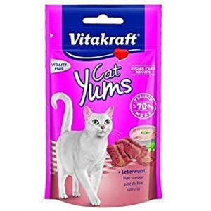 Vitakraft Katzensnack Cat YUMS Plus Leberwurst - 9 x 40g